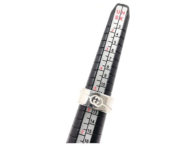 Anillo GUCCI Diagonal Interlocking G Plata - vista 6