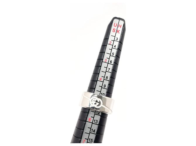 Anillo Gucci Diagonal Interlocking G Plata - vista 6