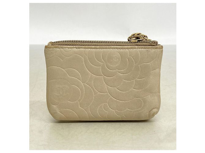 Timeless Monedero Chanel de piel de cordero beige - vista 10