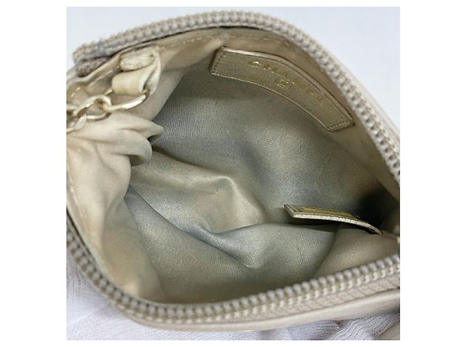 Timeless Monedero Chanel de piel de cordero beige - vista 3