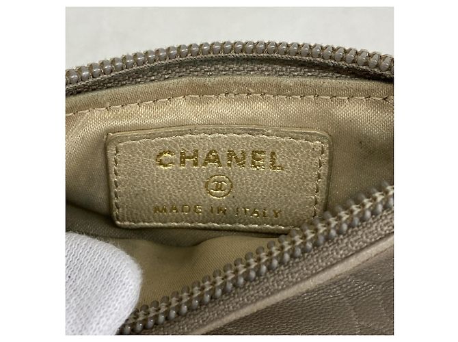 Timeless Monedero Chanel de piel de cordero beige - vista 4