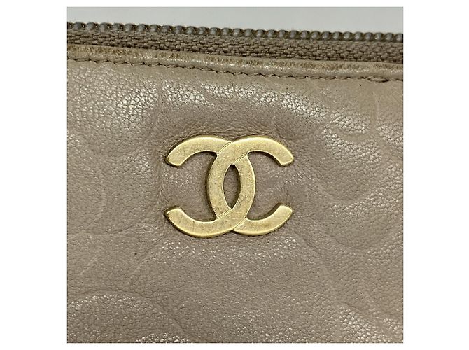 Timeless Monedero Chanel de piel de cordero beige - vista 8