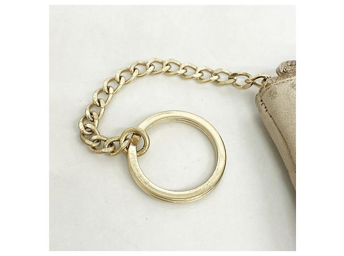 Timeless Monedero Chanel de piel de cordero beige - vista 9
