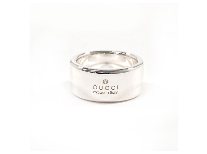 Anello GUCCI Band con G intrecciate diagonali Argento - vista 2