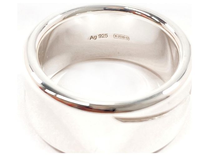 Anello GUCCI Band con G intrecciate diagonali Argento - vista 3