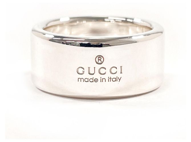 Anello GUCCI Band con G intrecciate diagonali Argento - vista 5