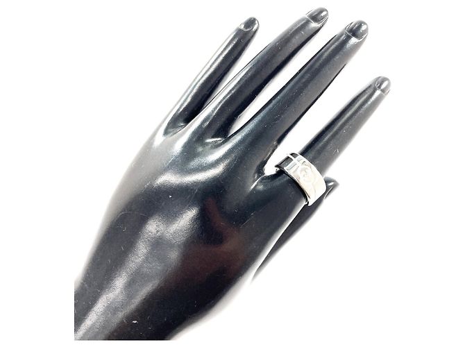 Anello GUCCI Band con G intrecciate diagonali Argento - vista 6