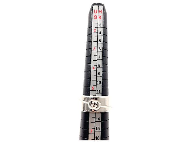 Anello GUCCI Band con G intrecciate diagonali Argento - vista 8