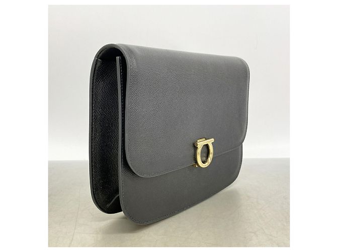 Borsa a tracolla in pelle Gancini Salvatore Ferragamo Nero - vista 2