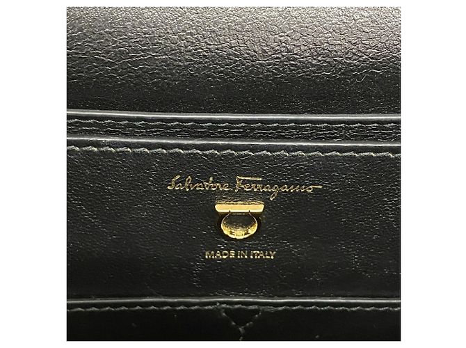 Borsa a tracolla in pelle Gancini Salvatore Ferragamo Nero - vista 5