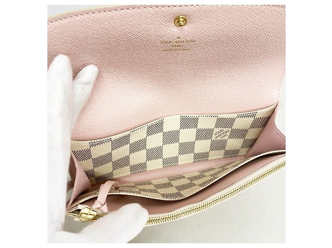 Louis Vuitton Damier Azur Portefeuille Emilie Long Wallet Rosa - vista 3