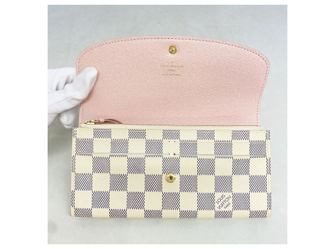 Louis Vuitton Damier Azur Portefeuille Emilie Long Wallet Rosa - vista 8