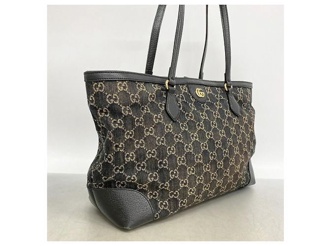 Borsa Tote Gucci GG Marmont in denim Blu navy - vista 2