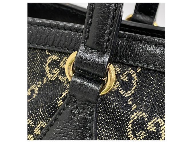 Borsa Tote Gucci GG Marmont in denim Blu navy - vista 8