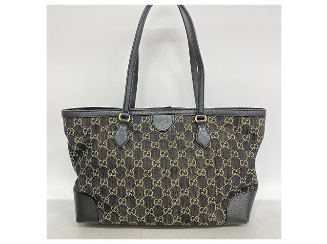 Borsa Tote Gucci GG Marmont in denim Blu navy - vista 9