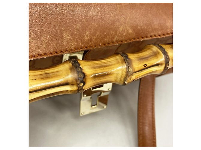 Bamboo Borsa a tracolla Gucci in pelle marrone - vista 9