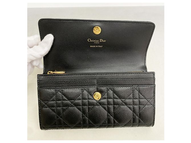 Christian Dior Black Leather Long Wallet - view 6