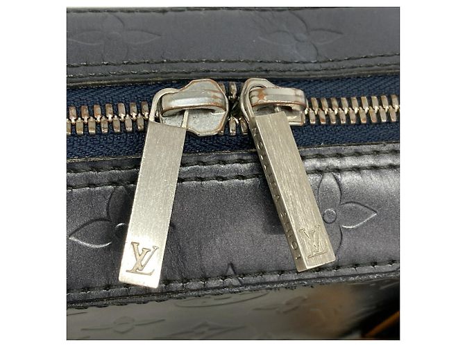 Borsa Louis Vuitton Monogram Mat Shelton Blu - vista 10