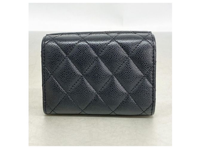 Cartera tri-fold Chanel Matelassé en piel de becerro granulada negra Negro - vista 7