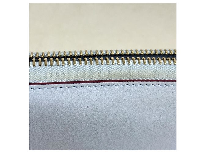 Cartera larga Gucci de cuero burdeos y azul cielo Azul claro - vista 7