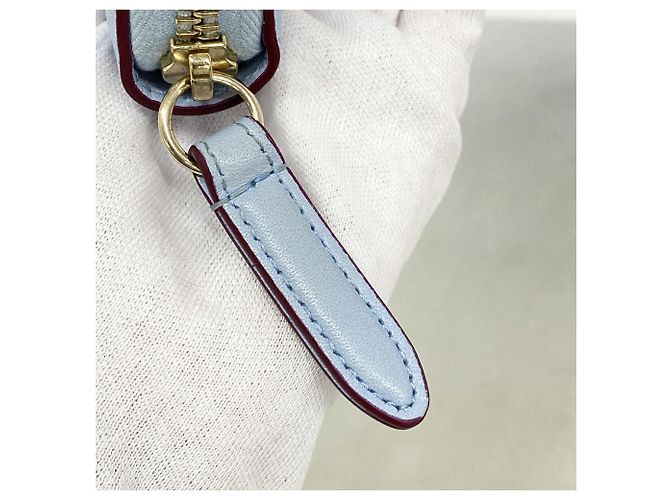 Cartera larga Gucci de cuero burdeos y azul cielo Azul claro - vista 8