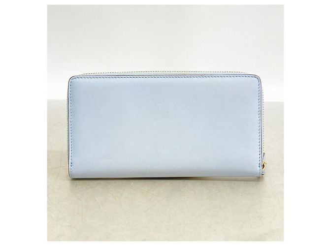 Cartera larga Gucci de cuero burdeos y azul cielo Azul claro - vista 9