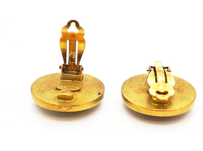Chanel Coco Mark Circle Clip-Ohrringe Schwarz Golden - Ansicht 3