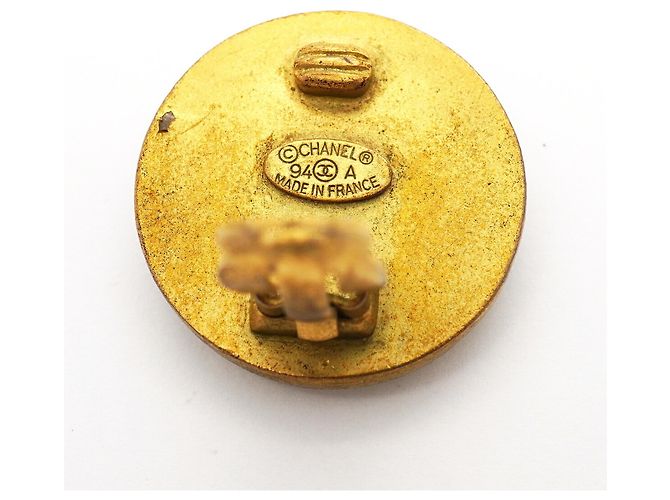 Chanel Coco Mark Circle Clip-Ohrringe Schwarz Golden - Ansicht 4