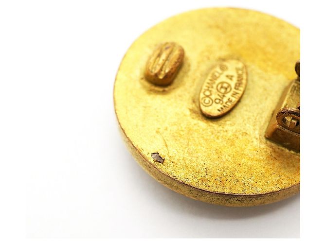 Chanel Coco Mark Circle Clip-Ohrringe Schwarz Golden - Ansicht 7