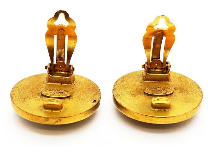 Chanel Coco Mark Circle Clip-Ohrringe Schwarz Golden - Ansicht 8