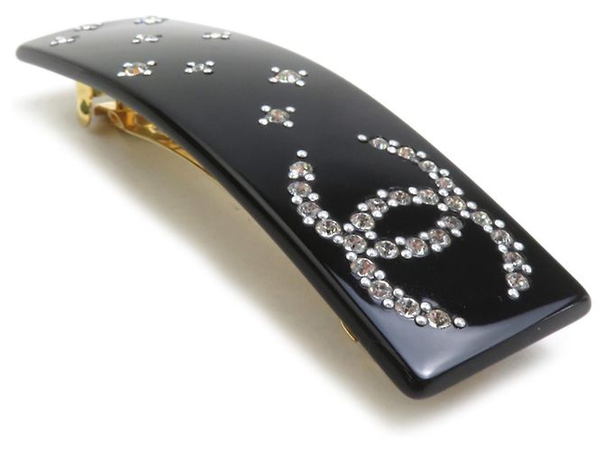 Fermi capelli Chanel in plastica nera Nero - vista 3