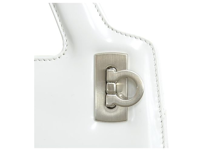 Gancini Bolso de mano/Bolso de hombro de cuero blanco Salvatore Ferragamo - vista 11