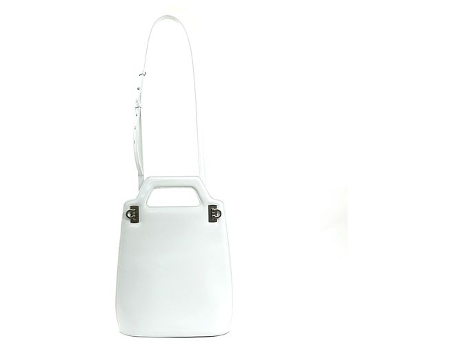 Gancini Bolso de mano/Bolso de hombro de cuero blanco Salvatore Ferragamo - vista 17