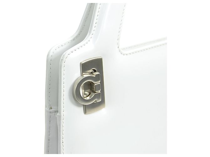 Gancini Bolso de mano/Bolso de hombro de cuero blanco Salvatore Ferragamo - vista 6