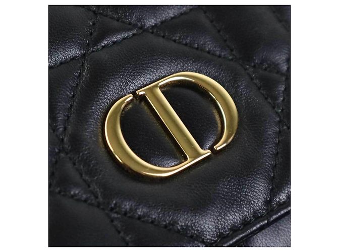 Zaino Christian Dior Caro in pelle d'agnello nera Nero - vista 10