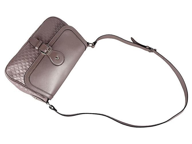 Gucci Microguccissima Leather Shoulder Bag Silvery Beige - view 11
