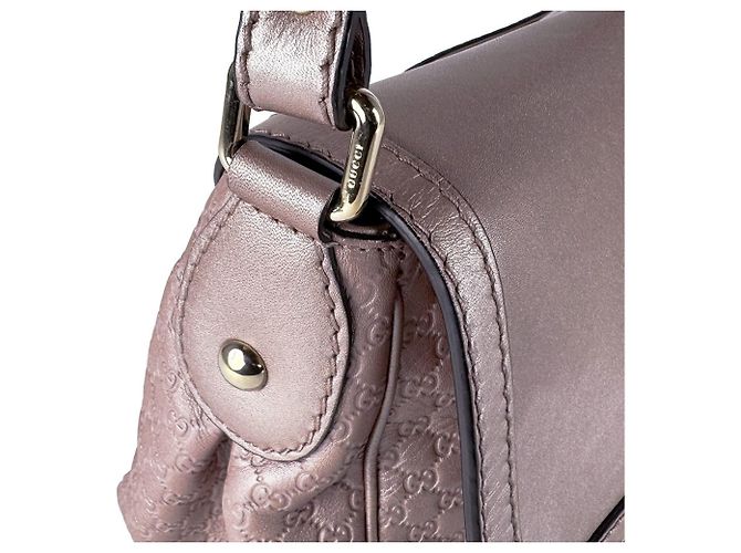 Gucci Microguccissima Leather Shoulder Bag Silvery Beige - view 6