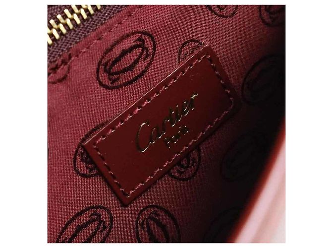 Borsa a tracolla Cartier in pelle bordeaux Bordò - vista 14