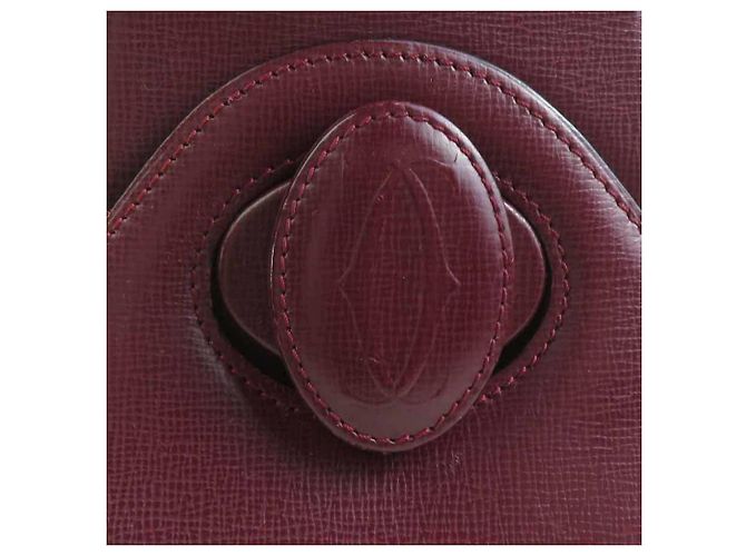 Borsa a tracolla Cartier in pelle bordeaux Bordò - vista 16