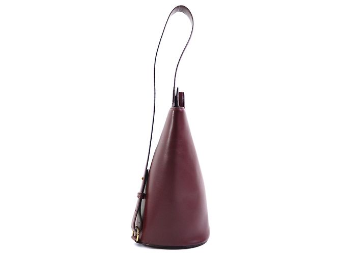 Borsa a tracolla Cartier in pelle bordeaux Bordò - vista 2