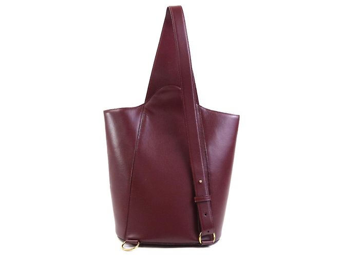 Borsa a tracolla Cartier in pelle bordeaux Bordò - vista 3