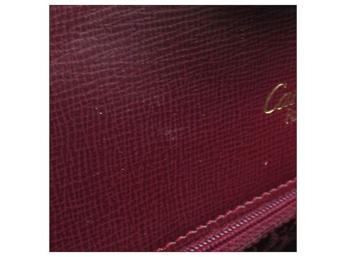 Borsa a tracolla Cartier in pelle bordeaux Bordò - vista 7