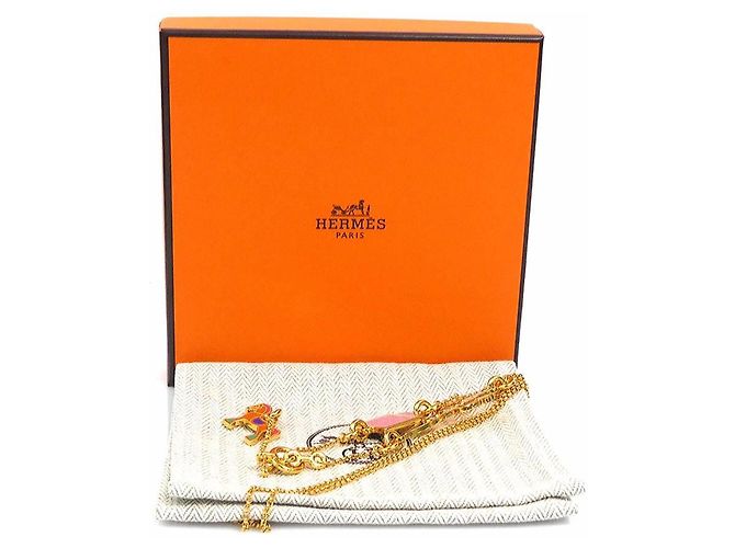 Hermès Hermes HERMES Halskette Cheval Grand Parade GP Mehrfarben Golden - Ansicht 12