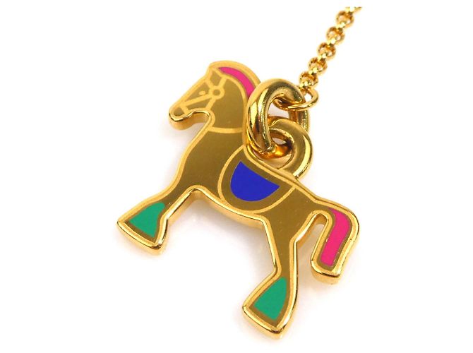 Hermès Hermes HERMES Halskette Cheval Grand Parade GP Mehrfarben Golden - Ansicht 8