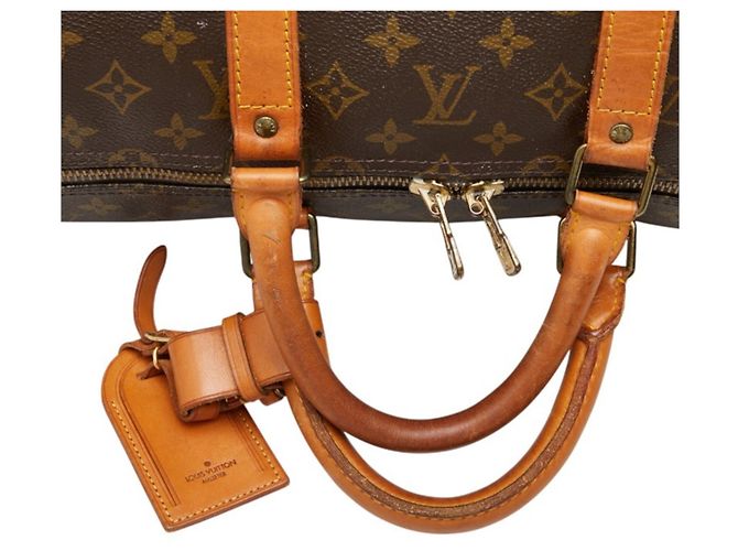 Sac Boston Louis Vuitton Monogram Keepall 55 Marron - vue 10