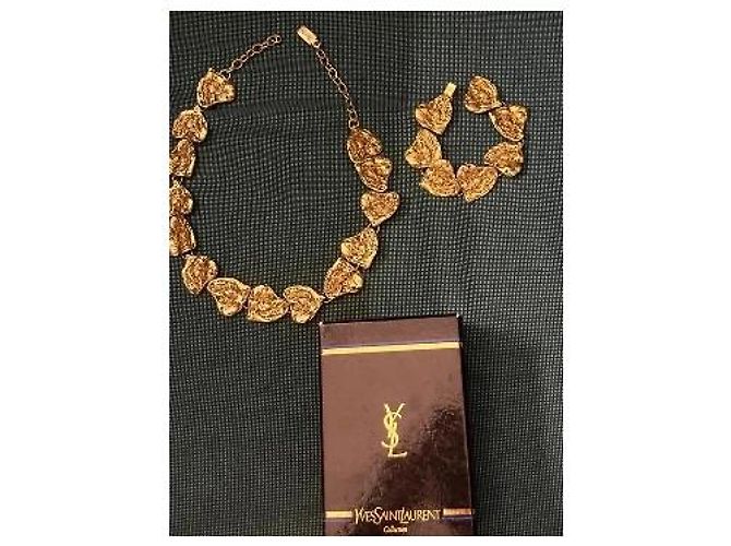 Parure Collana e Bracciale Yves Saint Laurent in Metallo Dorato D'oro - vista 9