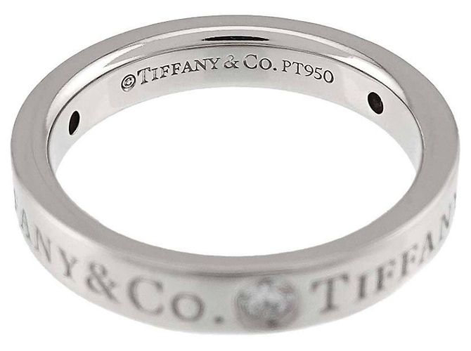 Autre Marque Anel Aliança de Platina com Diamantes Tiffany & Co. - vista 3