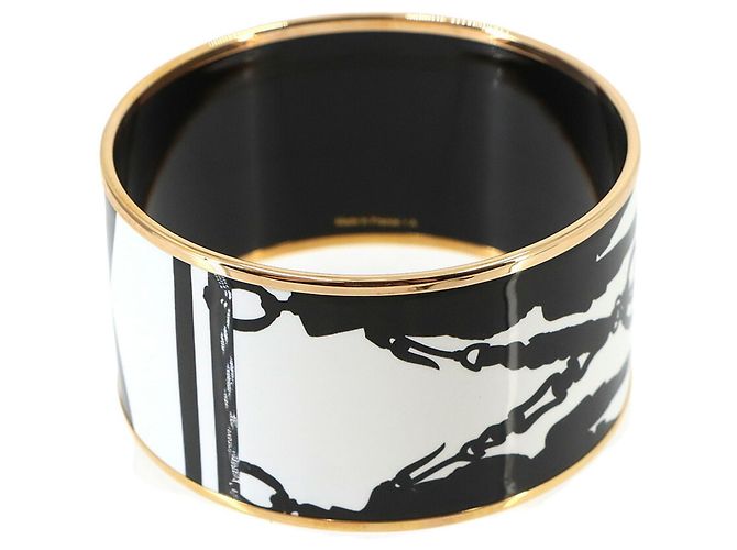 Hermès Pulsera Rígida Hermes HERMES Email TGM Negro Blanco - vista 2