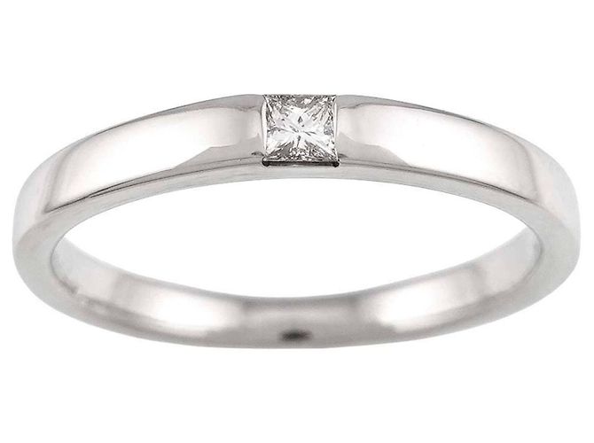 Harry Winston Ehering aus Platin mit Diamant im Princess-Schliff - Ansicht 2