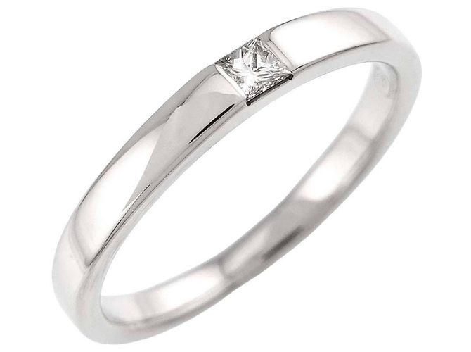 Harry Winston Ehering aus Platin mit Diamant im Princess-Schliff - Ansicht 5